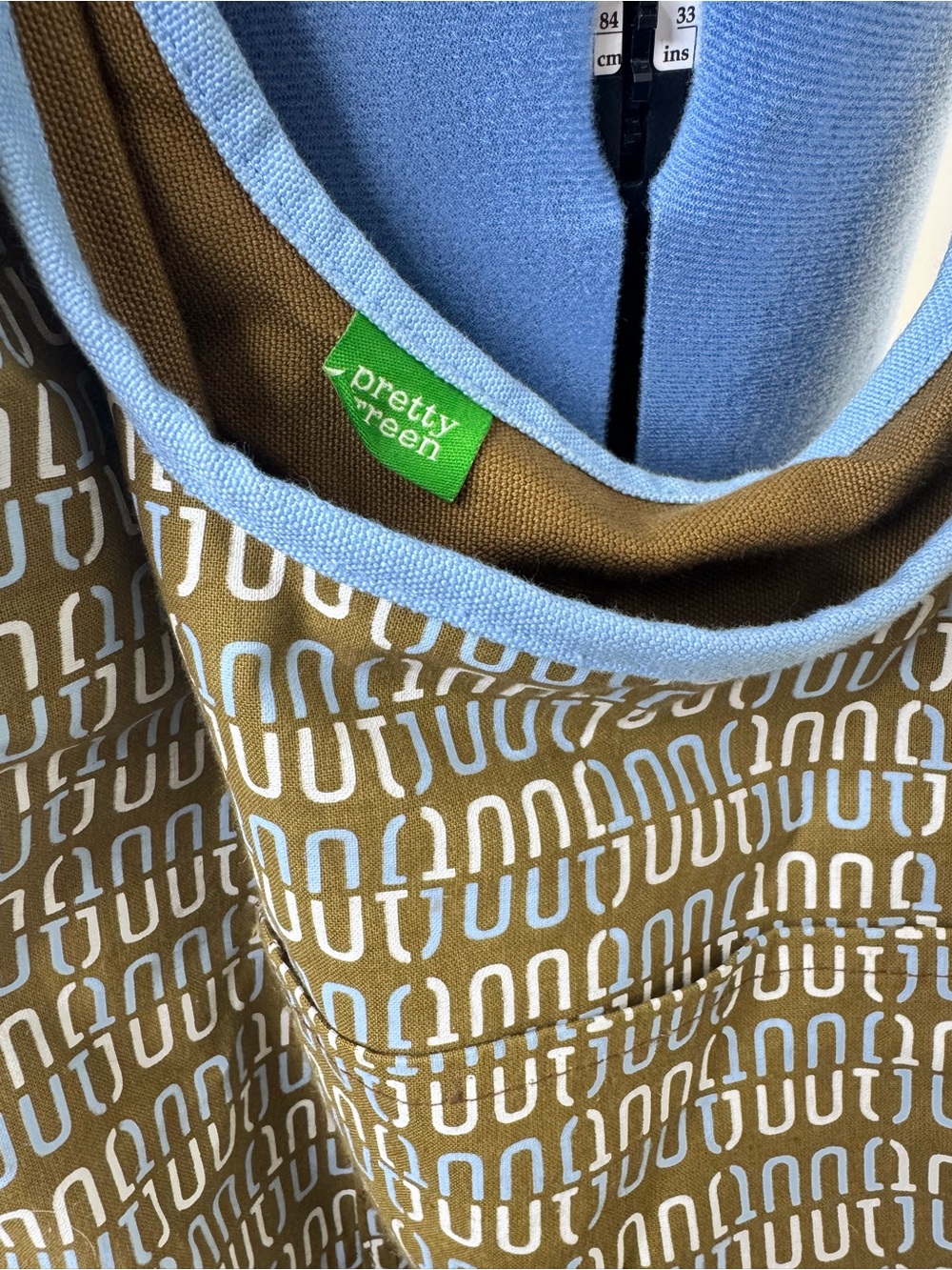 Pretty Green Printed Canvas Tote Bag – Brown, Cream & Blue - Picture 2 of 6
